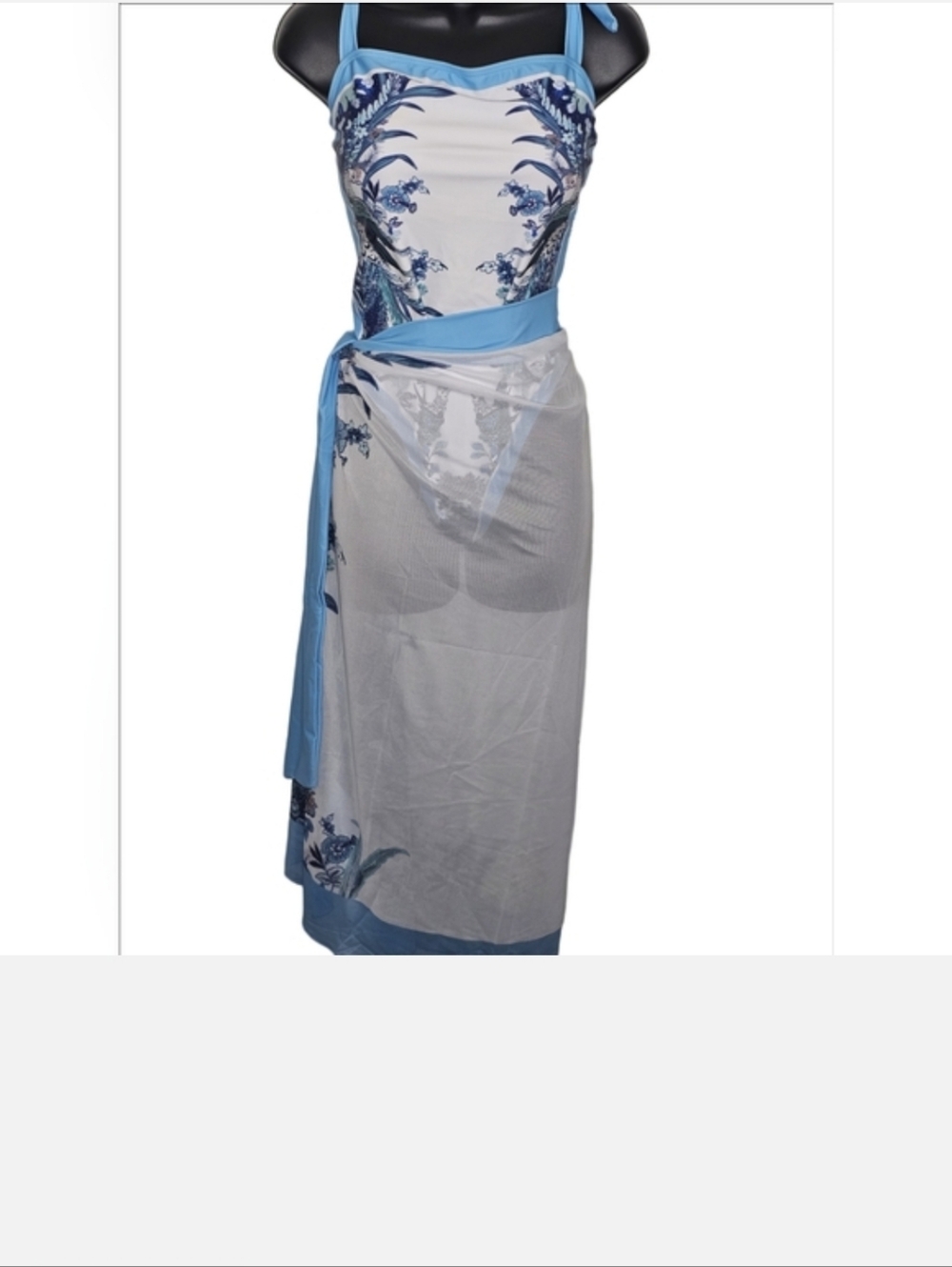 Stylewe one piece swim suit with sheer cover skirt NWOT - Picture 9 of 9